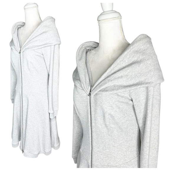 MOSCHINO COUTURE gray zip up flare mini sweatshirt dress US10/FR40 - Picture 4 of 14
